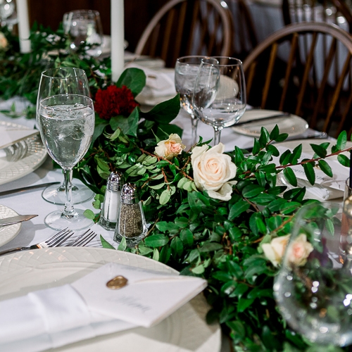 Burgundy and Lace Wedding Garland